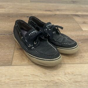 Sperry - Top Sider Glitter Sparkle Black Boat Shoes - Women's 7.5